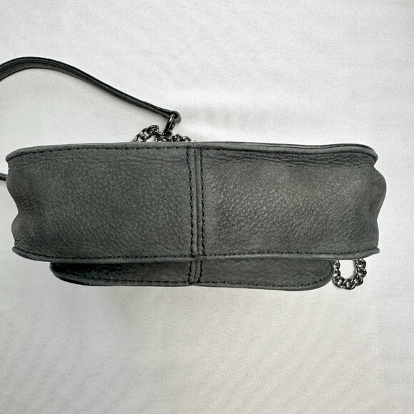 Rebecca Minkoff Purse Small Charcoal Suede Studded Chain Crossbody‎ Soft Velvety - Picture 4 of 16